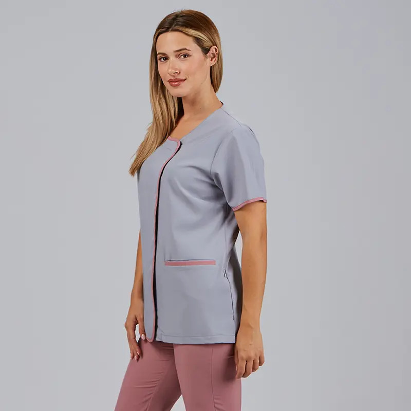 Casaca laboral mujer gris perla combinada Casilda - Gary's 600098