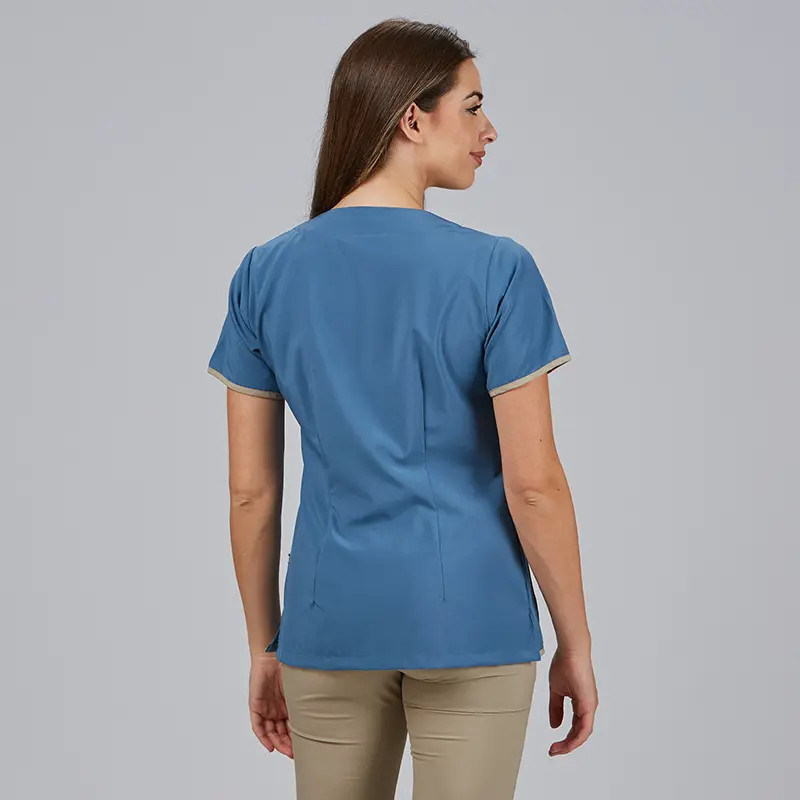 Casaca laboral mujer azul grisaceo combinada Casilda - Gary's