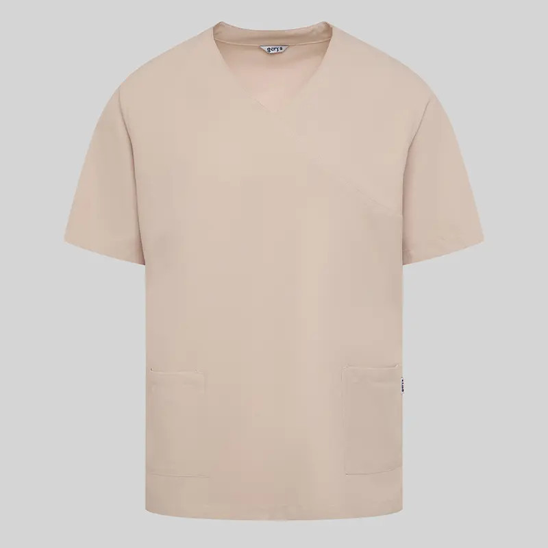 Camisola para enfermeros de microfibra beige Nerea de Gary\'s - casadelasbatas.com