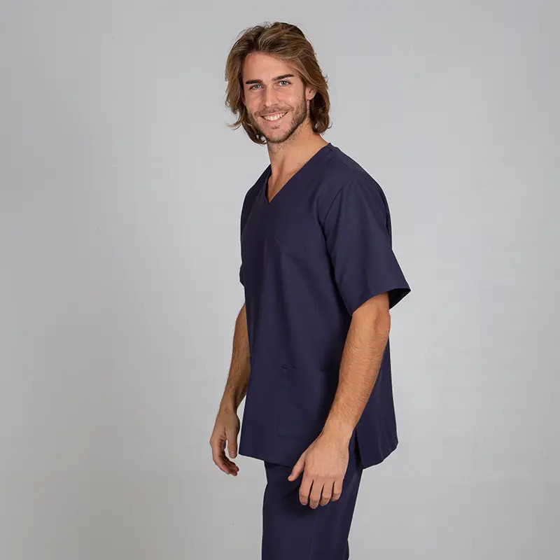 Camisola pijama azul marino de microfibra Nerea de Gary's - casadelasbatas.com