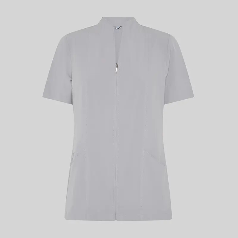 Casaca laboral mujer gris perla de microfibra 360 Yanira - Gary's 662200