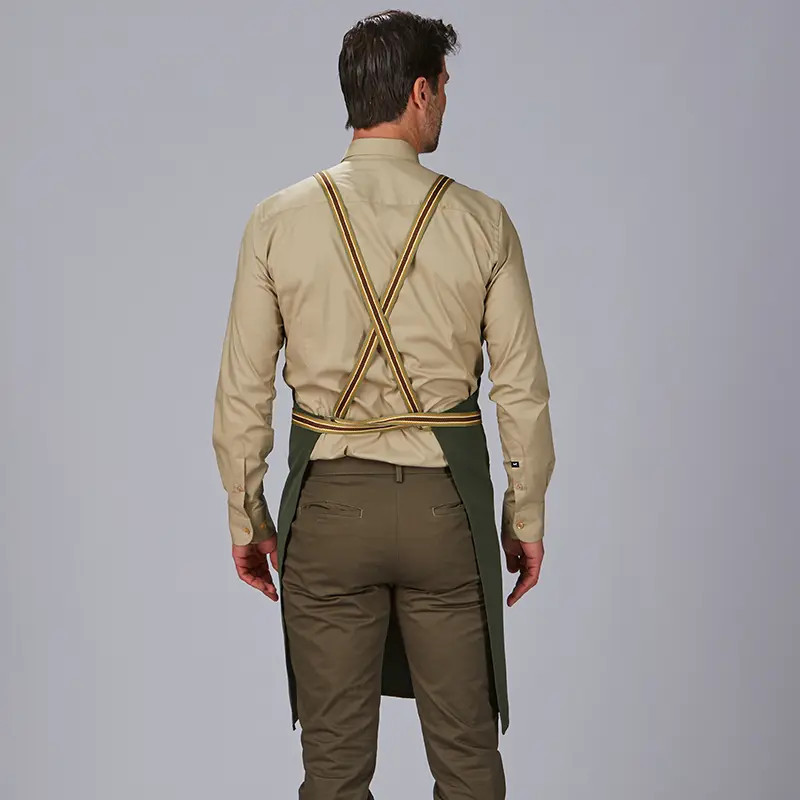 Delantal con peto bicolor cinta con rayas - Gary's 100041