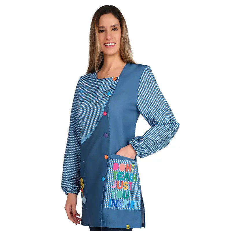 Bata de maestra Smile azul plomo - Lacla 52605700