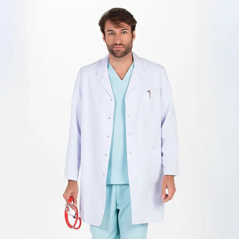 Bata de laboratorio de microfibra con corchetes - Dyneke 8898570