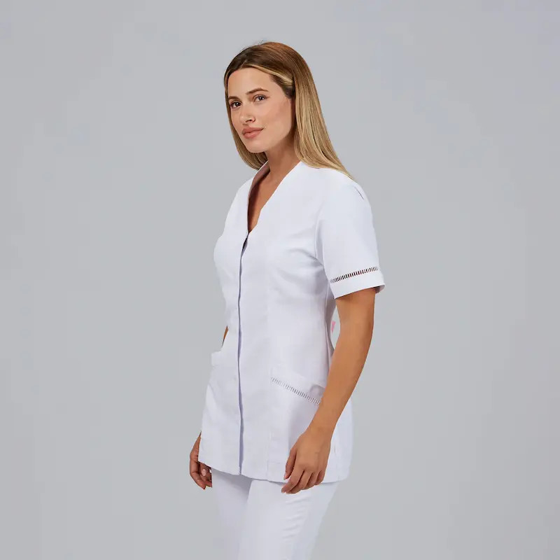 Chaqueta microfibra blanca con adornos Fátima - Gary's