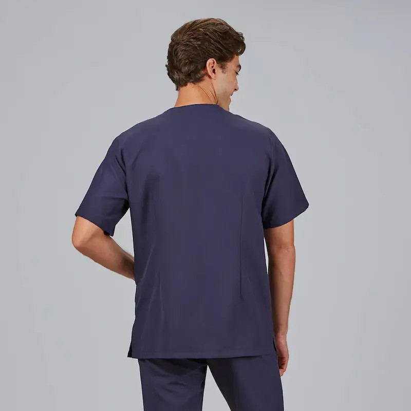 Chaqueta de microfibra Pablo azul marino con corchetes Gary's - casadelasbatas.com