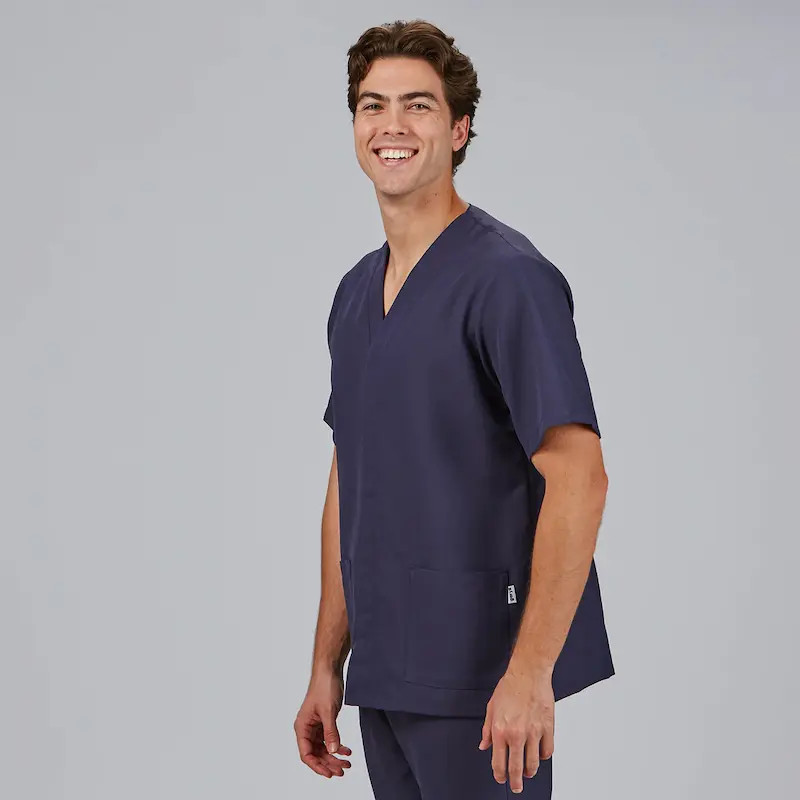 Chaqueta de microfibra Pablo azul marino con corchetes Gary's - casadelasbatas.com