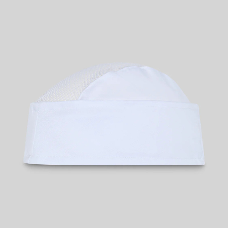 Gorro cocinero tipo frankfurt sarga blanco Gary\'s - Uniformes baratos frankfurts y restaurantes - Ropa de trabajo