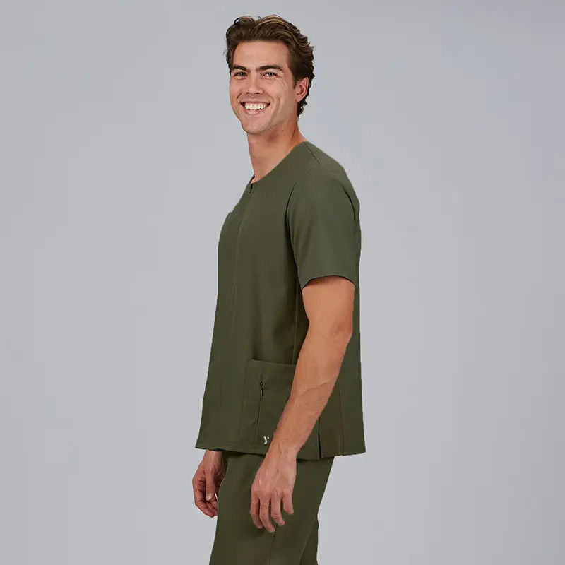Chaqueta laboral hombre escote caja verde caqui Joan - Gary's
