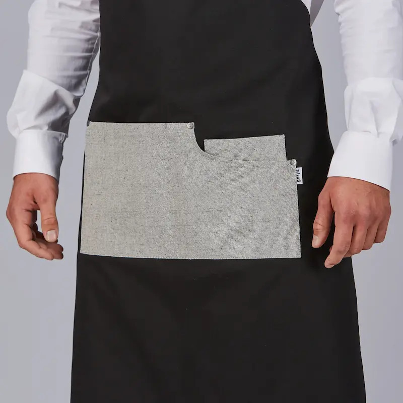 Delantal para hostelería bicolor con peto - Gary's 100042