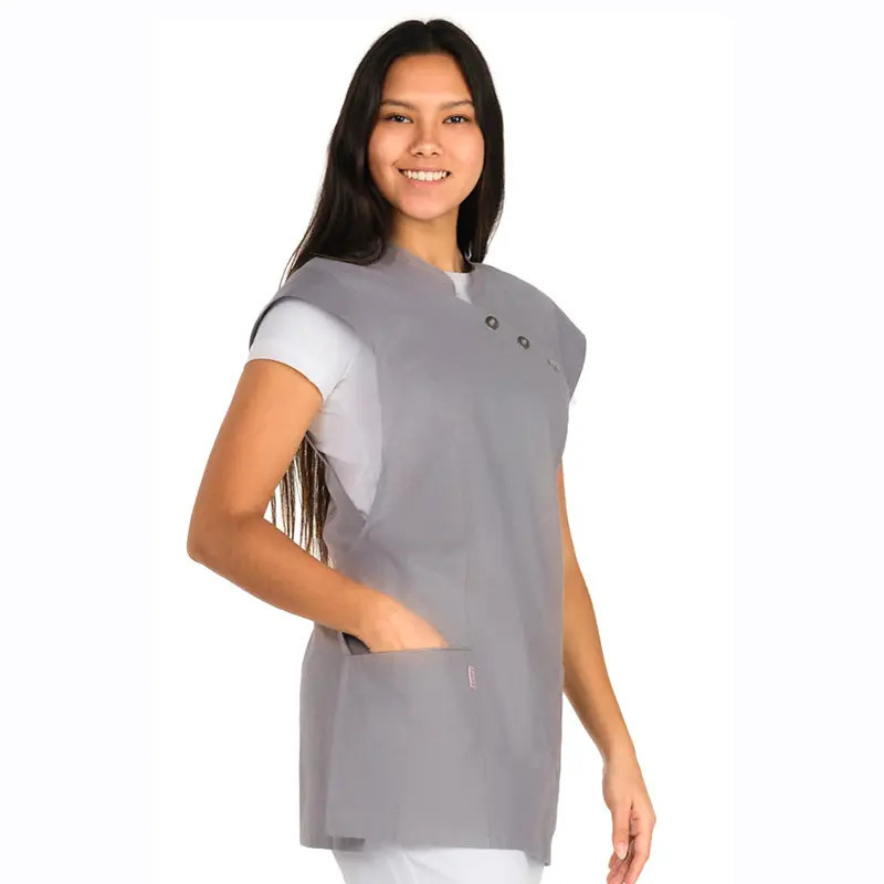 Estola gris cuello mao Lacla - Casullas para peluquerías, centros de estética y comercios