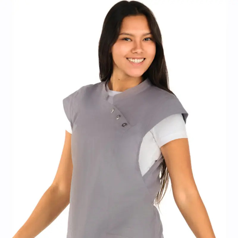 Estola gris cuello mao Lacla - Casullas para peluquerías, centros de estética y comercios