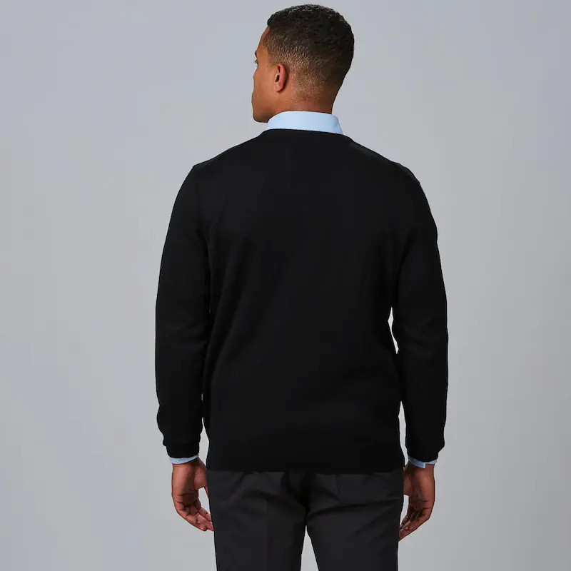 Jersey laboral de punto negro con cuello pico - Gary's