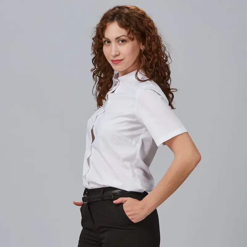 Camisa mujer cuello mao de manga corta blanca - Gary's 288300