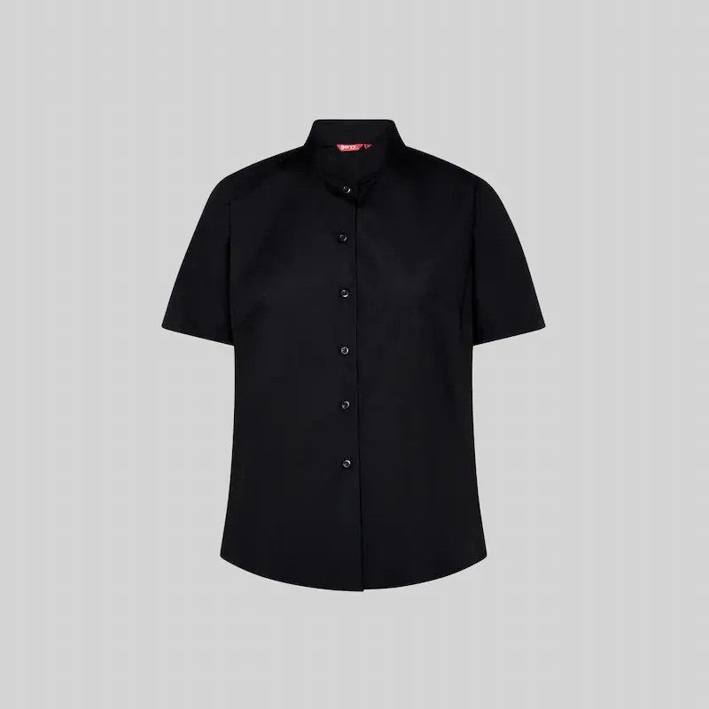 Camisa mujer cuello mao de manga corta negra - Gary's 288300