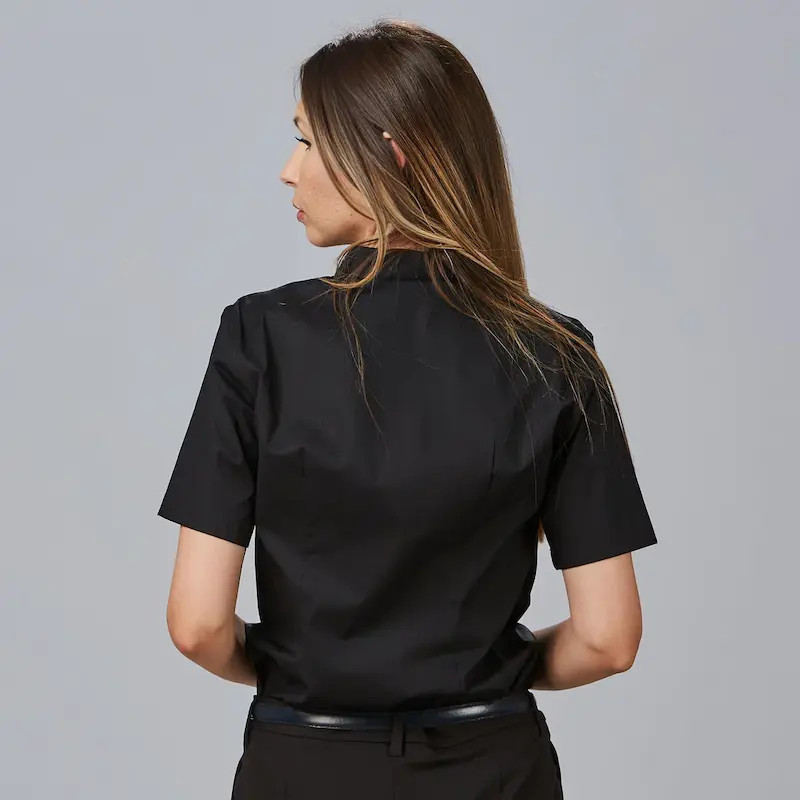 Camisa mujer cuello mao de manga corta negra - Gary's 288300