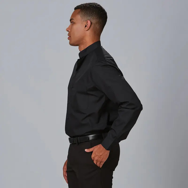 Camisa hostelería cuello mao negra manga larga - Gary's 296000