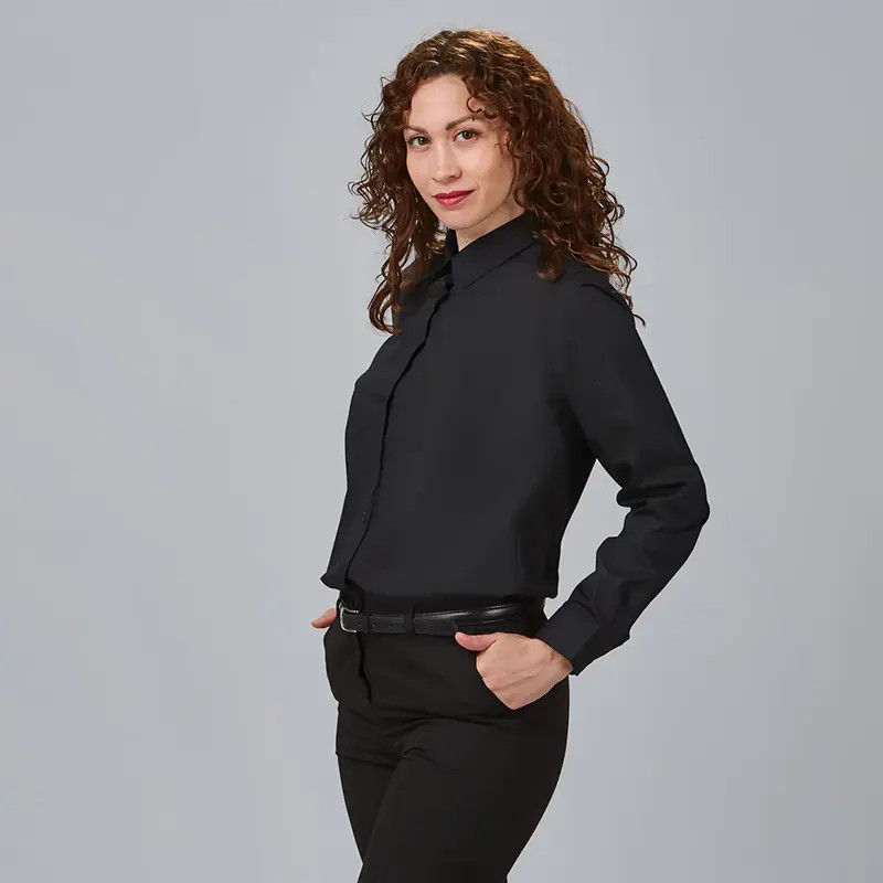 Camisa hostelería mujer de manga larga negra - Gary's 288100
