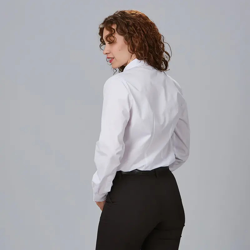 Camisa hostelería mujer cuello mao blanca manga larga- Gary's 288200