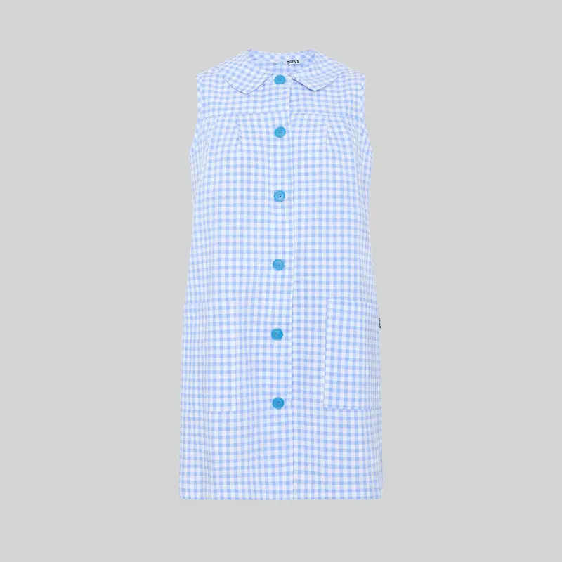 Bata de maestra celeste sin mangas Gary's - casadelasbatas.com