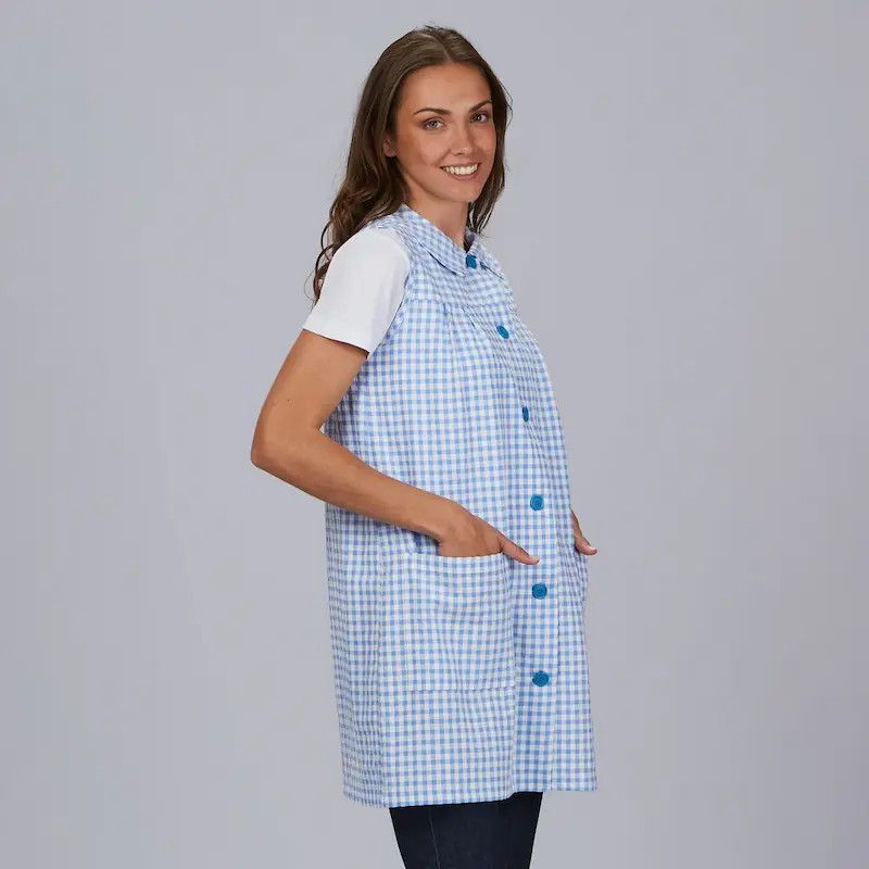 Bata de maestra celeste sin mangas Gary's - casadelasbatas.com