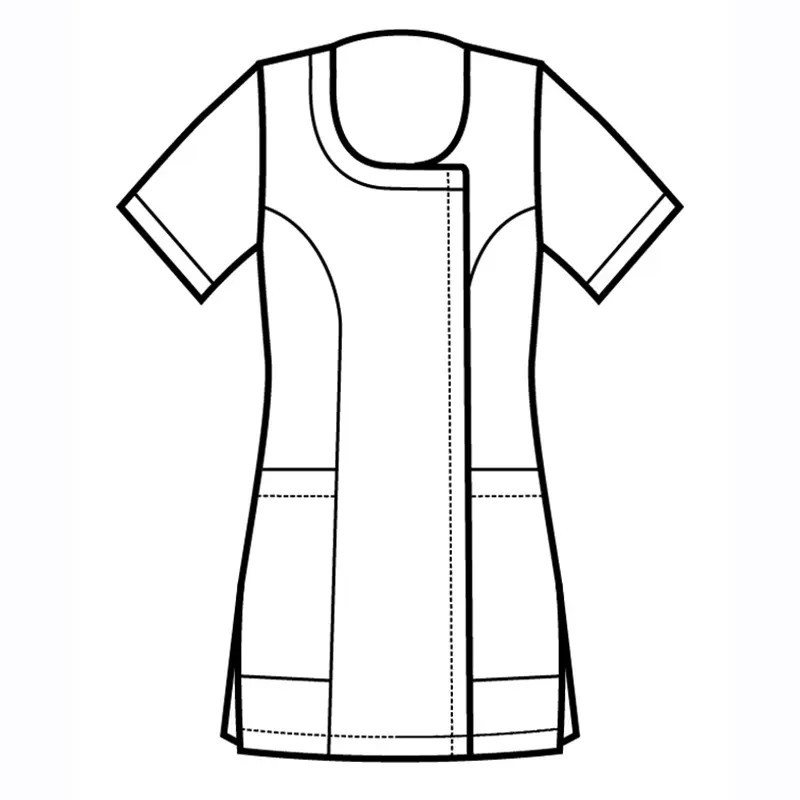 Casaca laboral de mujer Delhi blanca con detalles verde mela - Uniformes para farmacia y enfermería