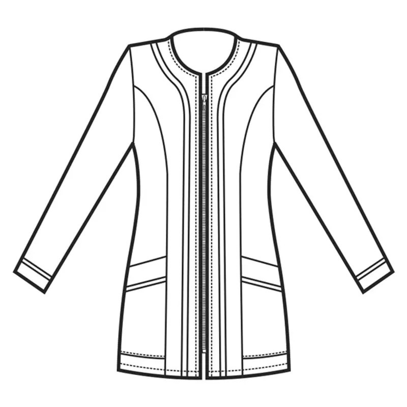 Casaca laboral de mujer Aruba negra con cremallera de manga larga Isacco