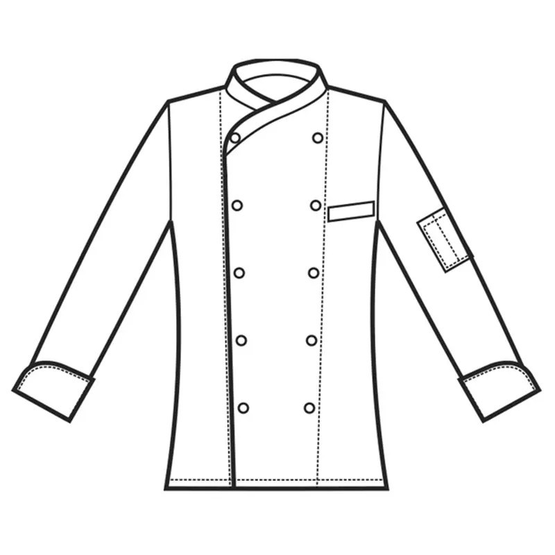 Chaqueta de chef Panama negra con detalle en rojo Isacco - Uniformes de chef