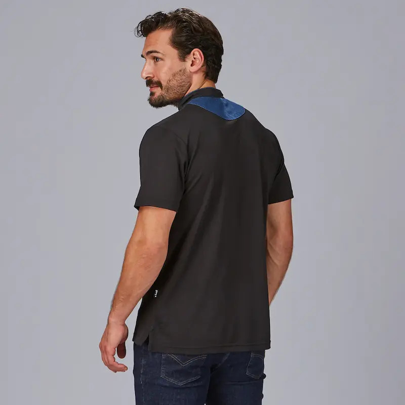 Polo de hombre negro con cuello mao tejano - Gary's