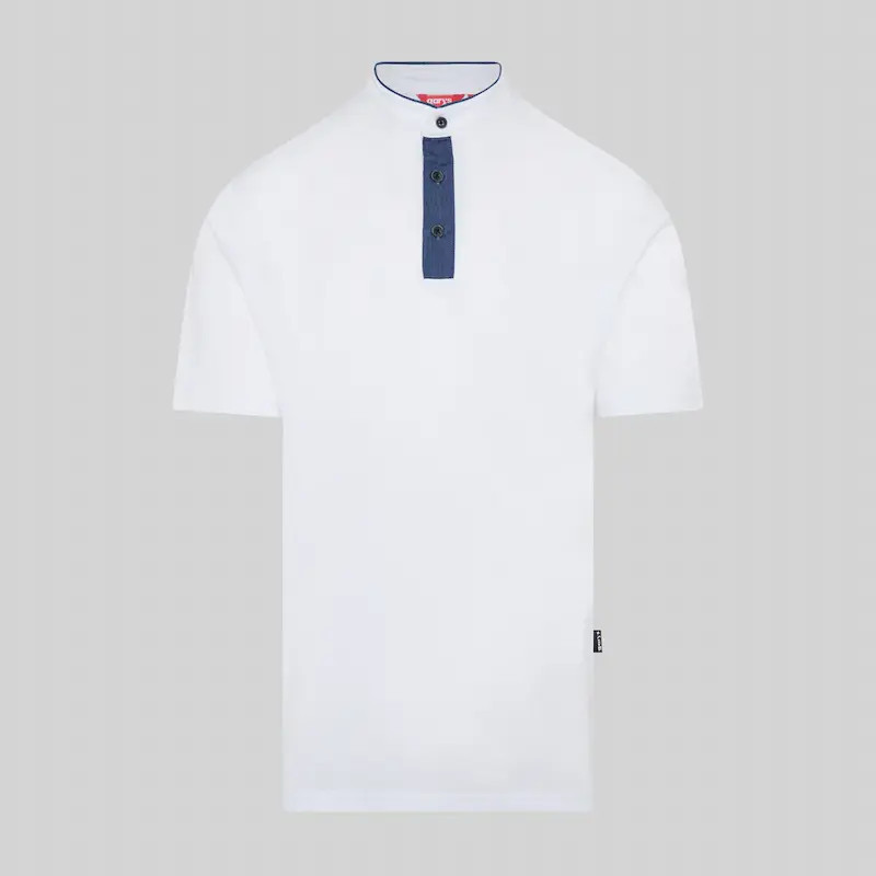 Polo de hombre blanco con cuello mao tejano - Gary's