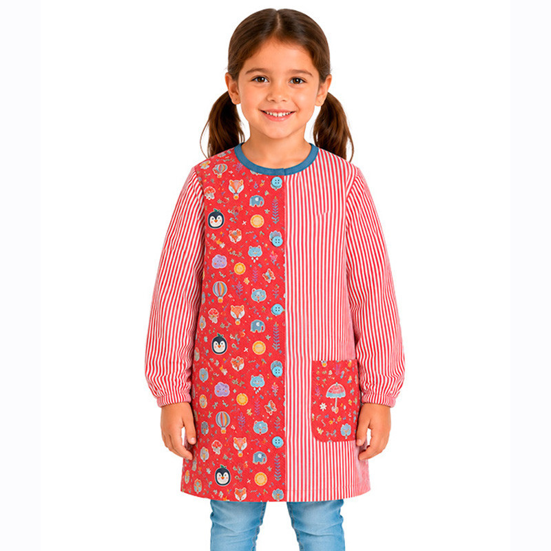 Babi escolar con botones rojo Pegatinas