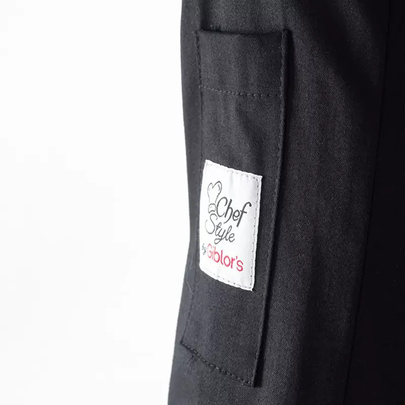 Chaqueta de cocina negra Slim Fit Adriano - Giblor´s
