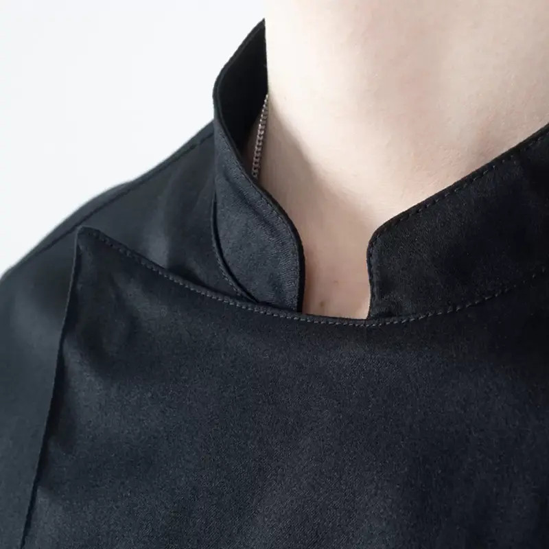 Chaqueta de cocina negra Slim Fit Adriano - Giblor´s