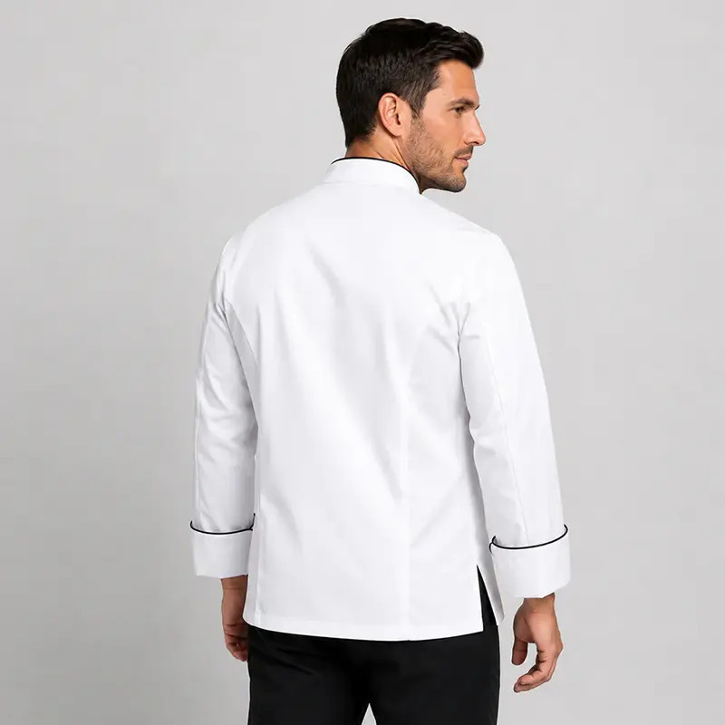 Chaqueta chef Icaro blanca con vivo negro - Gastrochef