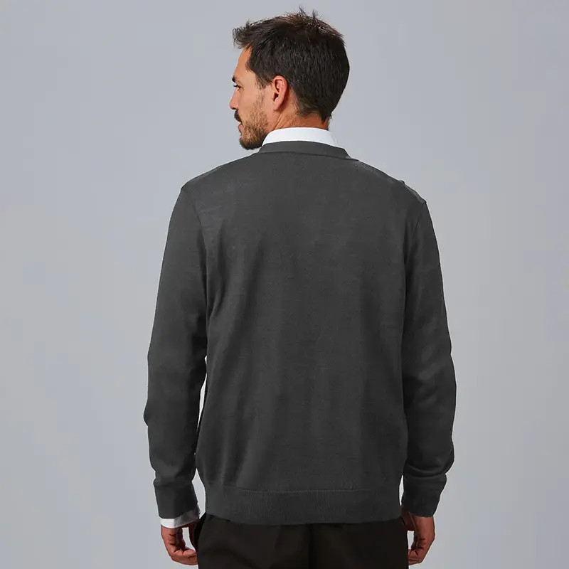 Chaqueta laboral de punto gris marengo con botones - Gary's