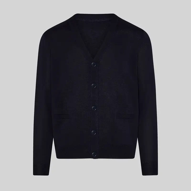Chaqueta laboral de punto azul marino con botones - Gary's