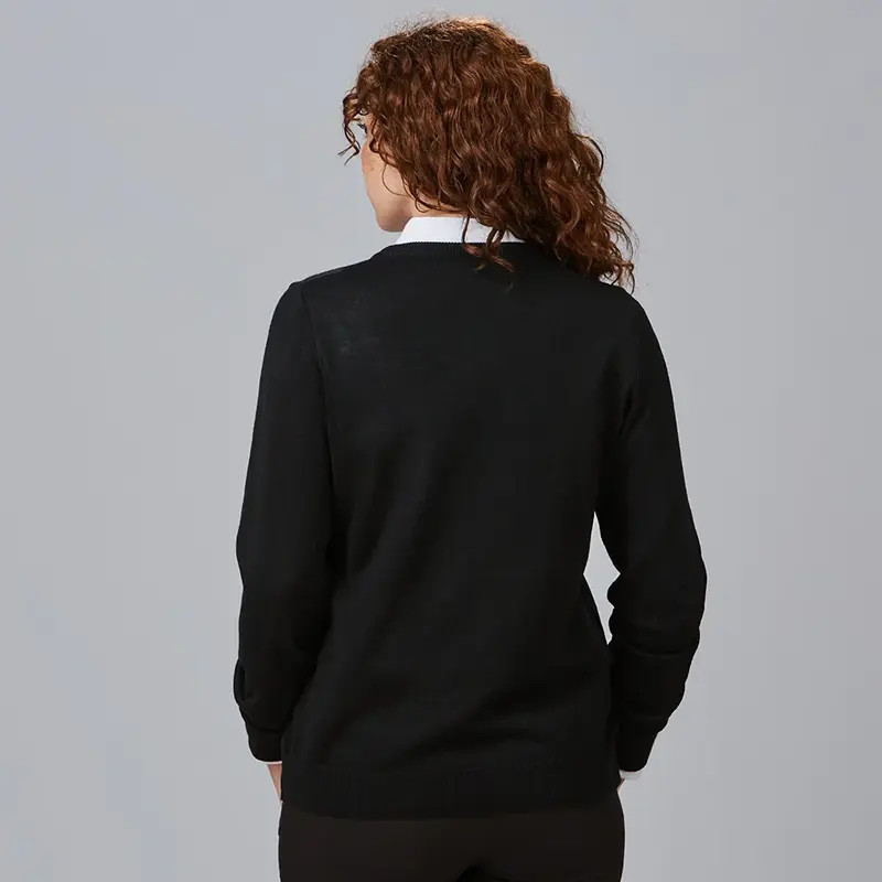 Jersey para mujer de punto negro con cuello pico - Gary's