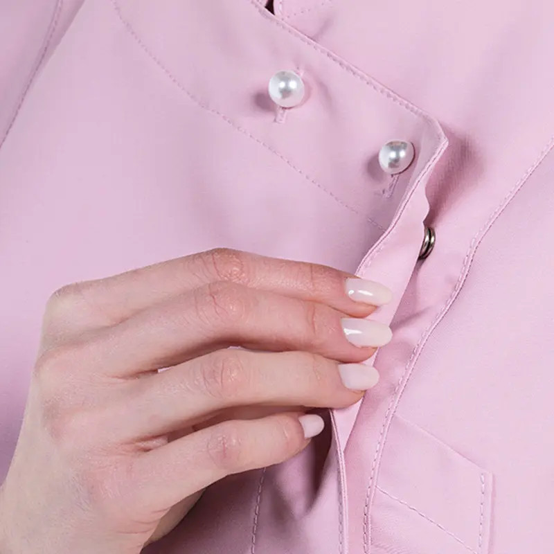 Chaqueta entallada rosa de mujer con botón perla - Dyneke 8281481