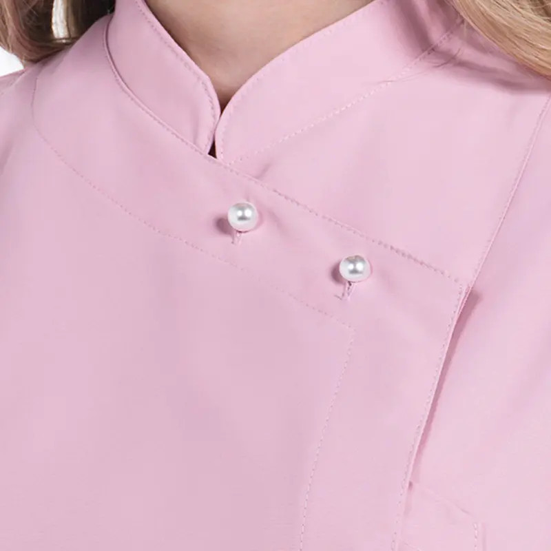Chaqueta entallada rosa de mujer con botón perla - Dyneke 8281481