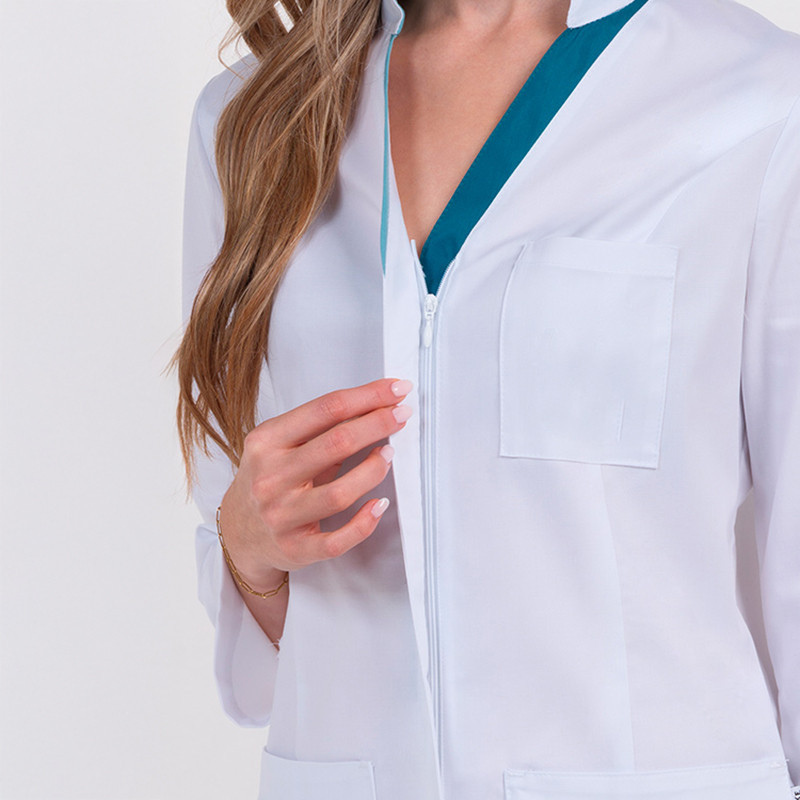 Chaqueta sanidad mujer doble vivo Aguamarina - Dyneke