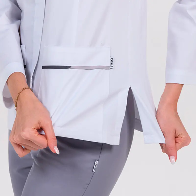 Chaqueta sanidad mujer doble vivo gris - Dyneke