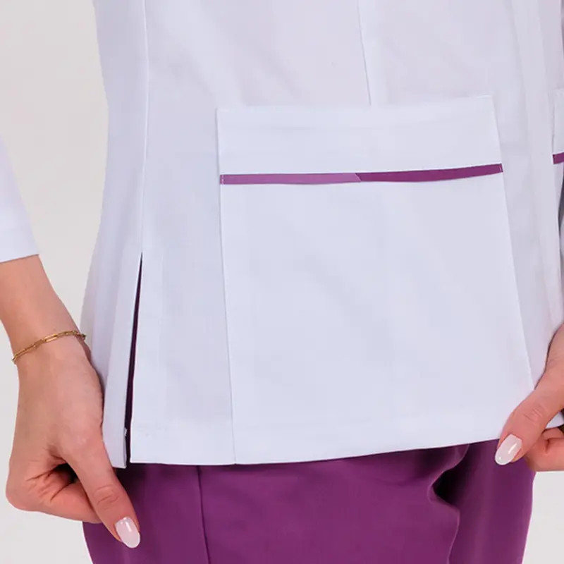 Chaqueta sanidad mujer doble vivo morado- Dyneke 8338859
