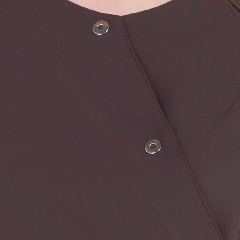 Chaqueta cruzada de microfibra marrón chocolate - Dyneke 8279778
