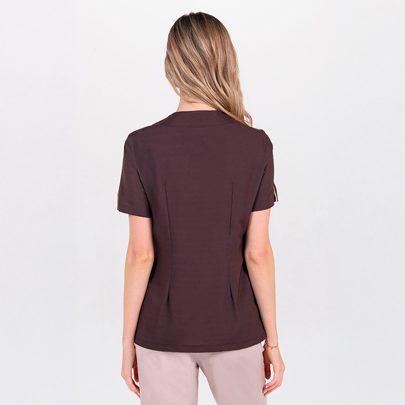 Chaqueta de microfibra marrón chocolate vivo dorado - Dyneke 8336778